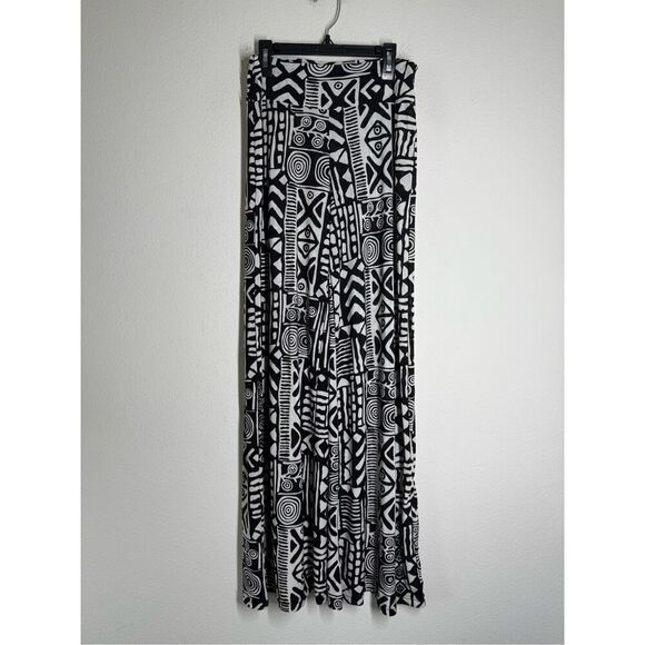 Sho Sho Women's Black White Patterned Pants Wide Leg Elastic Waist Size S/M Note - Picture 2 of 14